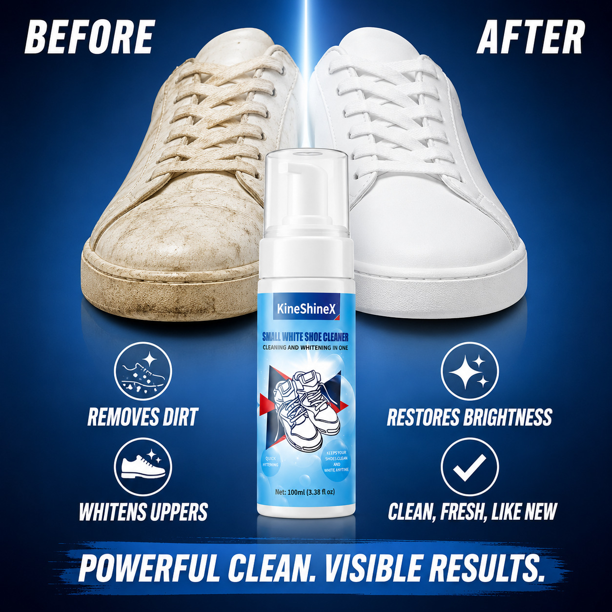 Sneaker Cleaner - Gihen Schuhreinigungssets Wasserfreier Schaum-Schuhreiniger mit Schuhbürste